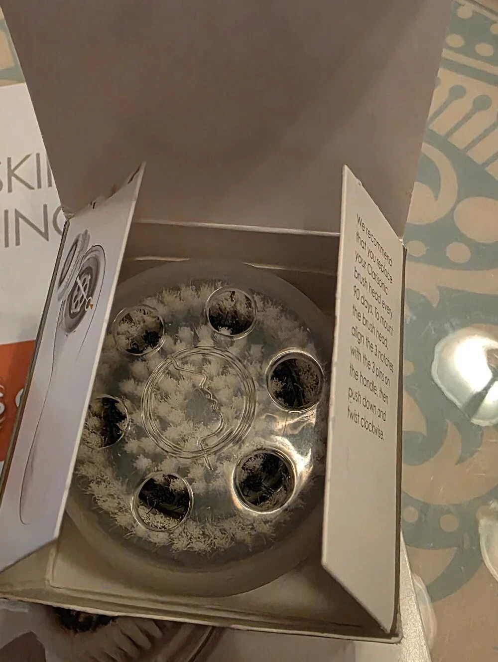 Clarisonic Normal Skin Replacement Brush Head New with Cap + Mia User Guide